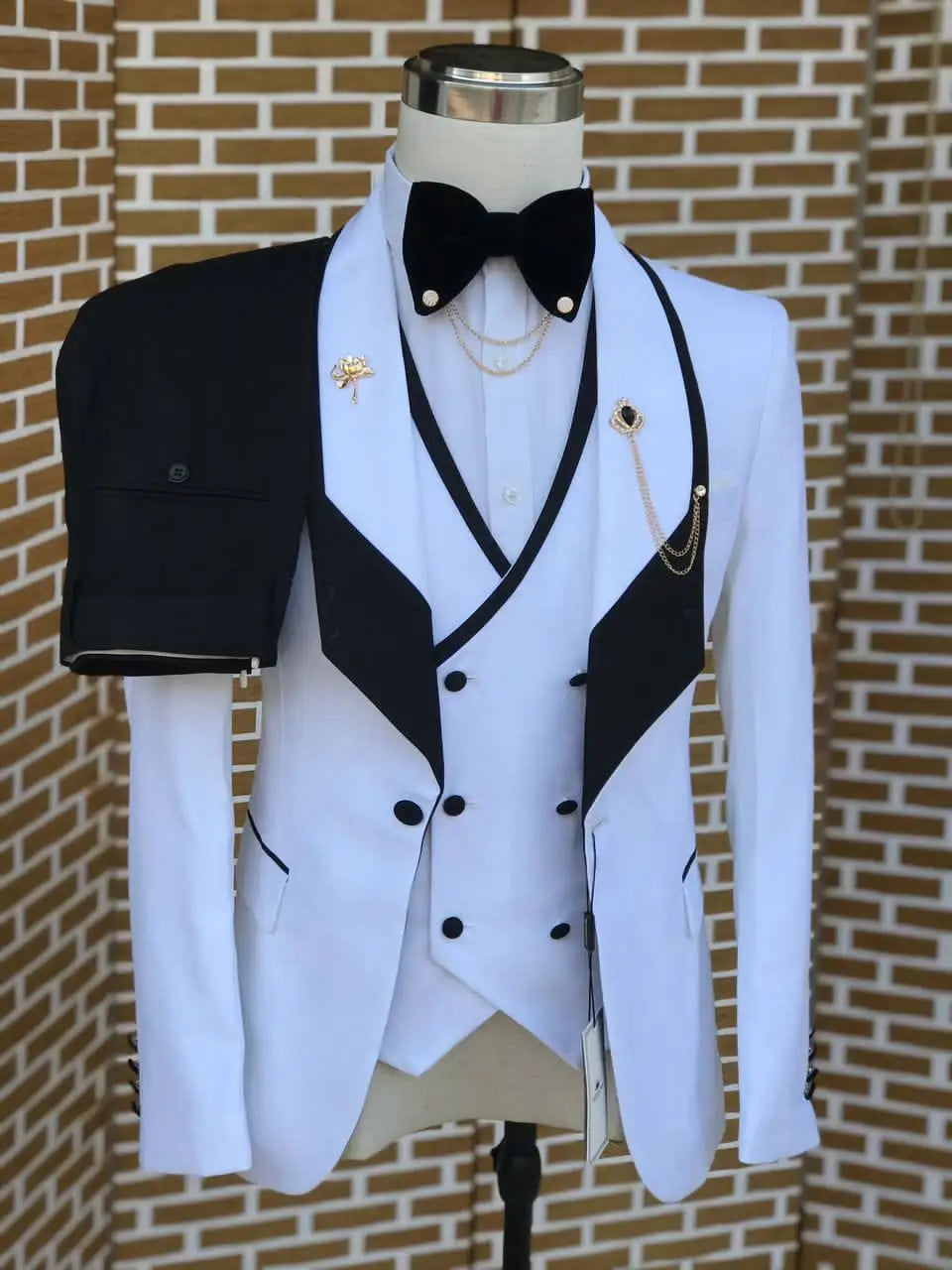 Fashion Style Wedding Men Suits Slim Fit Shawl Lapel Blazer Vest Pants 3 Piece Formal Business Groom Wear Tuxedos Costume Homme