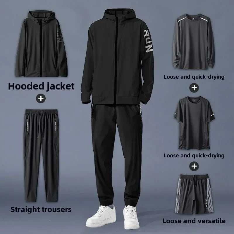Men's Sportswear Set - Loose - Fit, Quick - Dry, Ideal for Fitness, Running, Gym & Outdoor Training