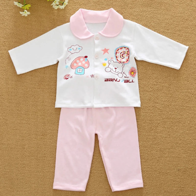 18 Pieces/Set Newborn Baby Set Boy Clothes Four Seasons 100% Cotton Infant Suit Girl Clothes Outfits Pants Kids Clothes Bibs Hat