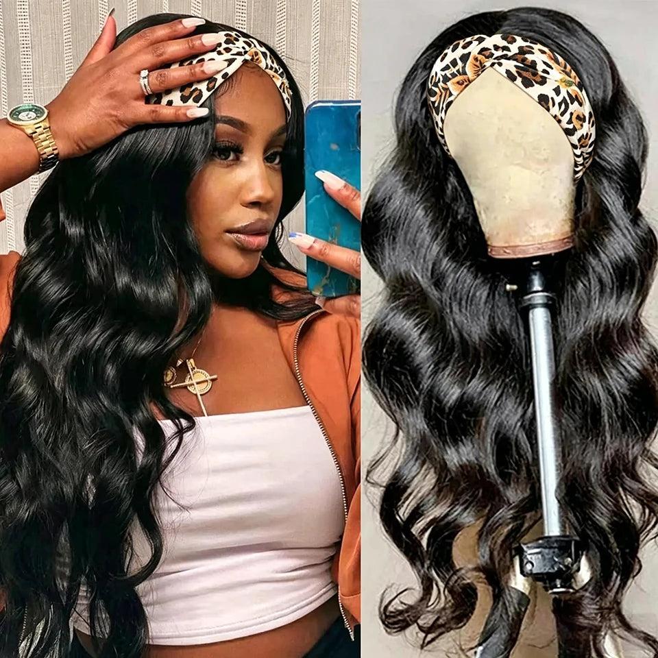 Body wave Headband Wig 250% Human Hair Wigs For Women Brazilian Straight Wig 8"-34" Remy Human Hair Wig 200% Machine Made Wig