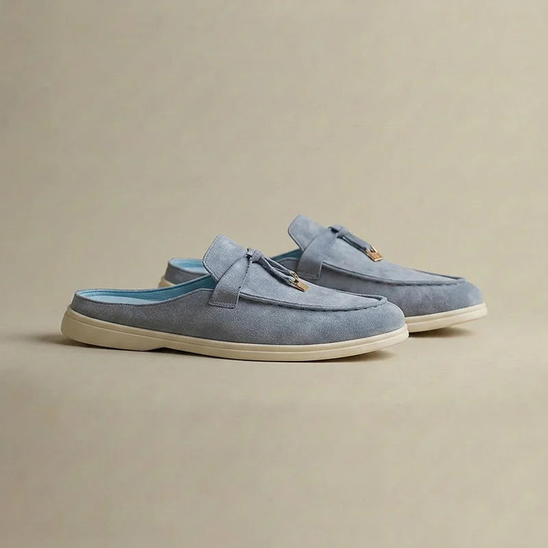 Men's fashion slippers, retro lazy style, thick-soled flat comfortable single shoes, suitable for both indoor and outdoor wear