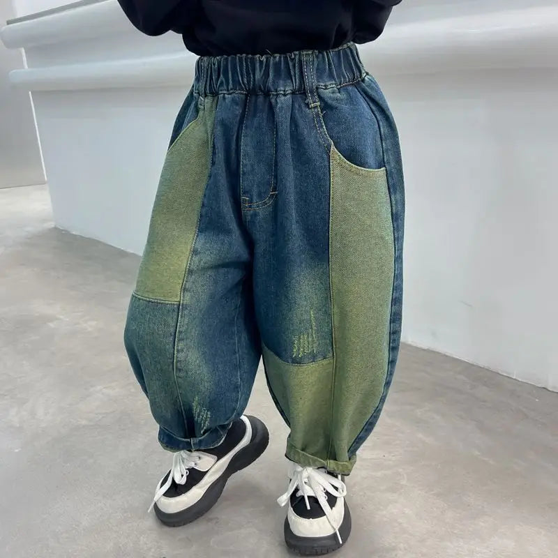 Boys Cool Denim Jeans Casual Long Pants Spring Autumn New Fashion Kids Trousers