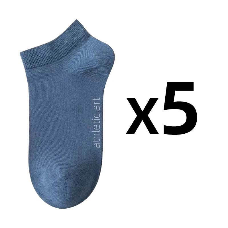 5 Pairs/Lot Men's Cotton Socks Low Tube Ankle Hot Selling New Spring Autumn Breathable Comfortable Simple Fashion Street Socks