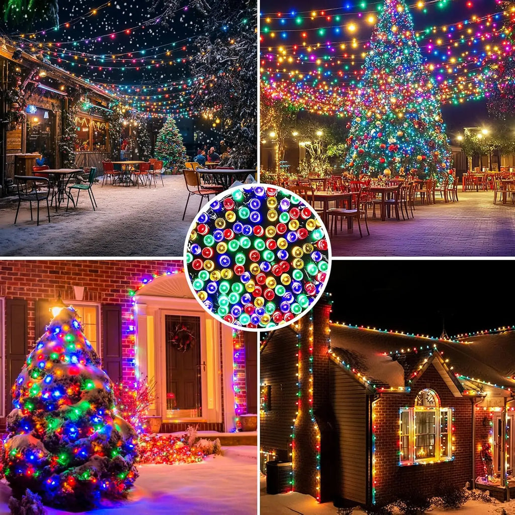 LED Solar String Lights  Solar Powered Xmas Outdoor Lights Waterproof Starry Christmas Fairy Light for Festival Party Atmosphere