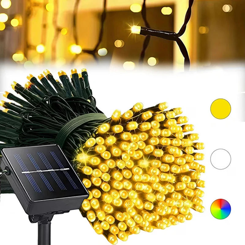Solar String Lights Outdoor LED Solar Christmas Light 8 Modes Waterproof Fairy Lights for Garden Yard Party Xmas Tree Decor