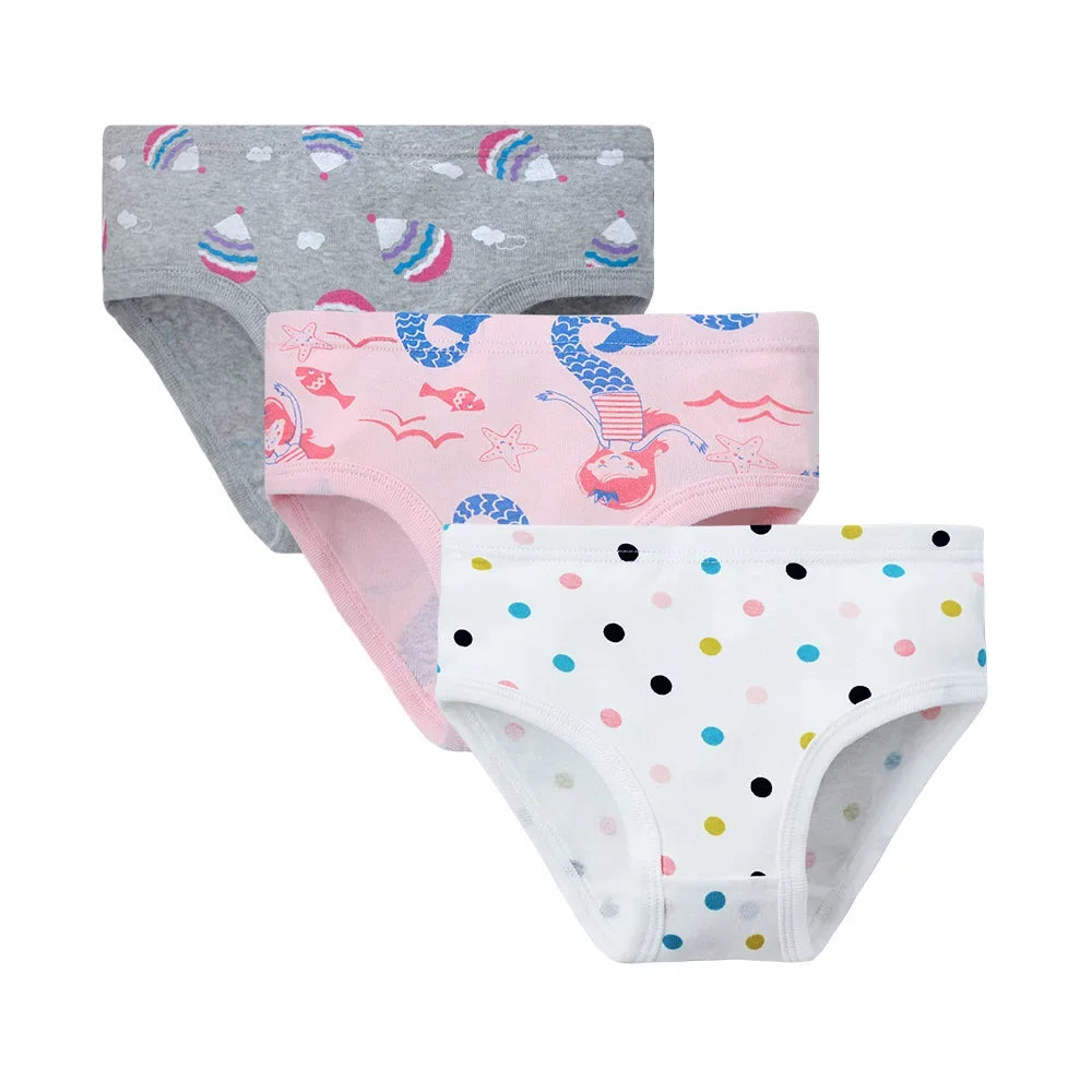 Baby Girls Panties 3pcs Per Pack Cotton Student Kids Cute Underwear Teen Panties Young Puberty Girls Underpant
