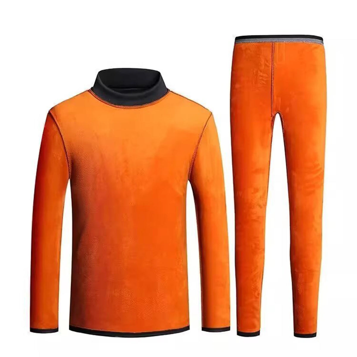 Men's Winter Thermal Underwear Set Thickened Fleece Warm Cozy Long Sleeve Tops and Pants Outdoor Travel Ski Warm Clothing Set