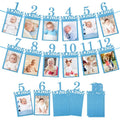 Baby First Birthday Banner, kraft Paper Growth Record 1-12 Month Photo Props Baby Boy Girl Party Decoration Supplies