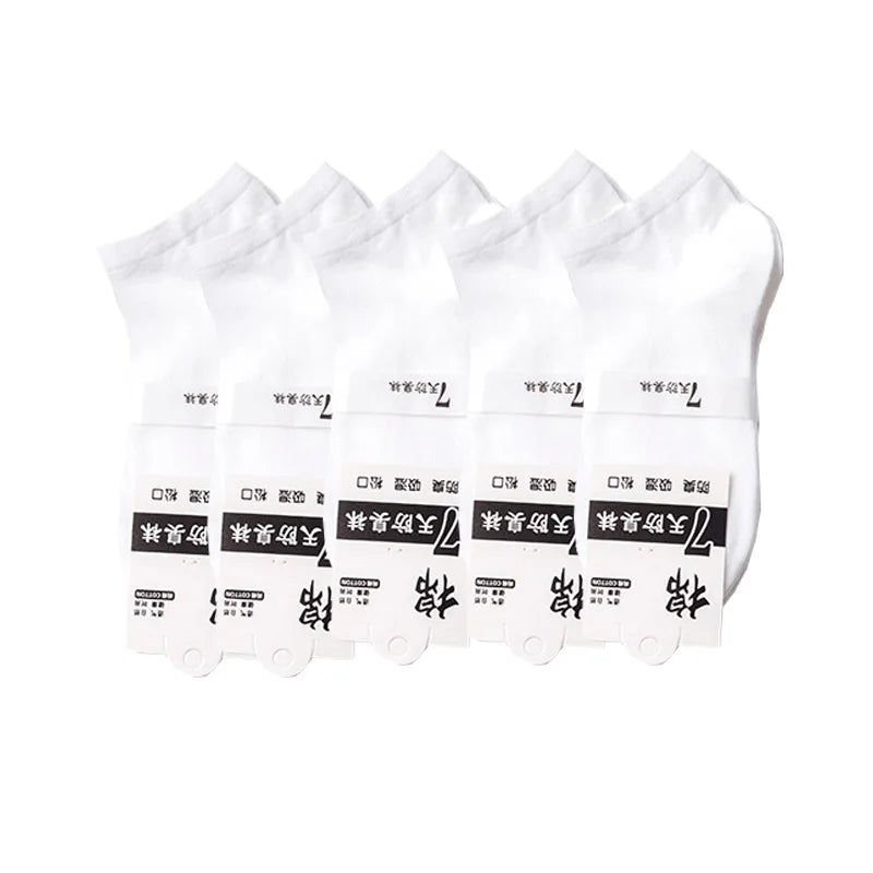 5 Pairs 1 Lot Cotton Socks Pack Men Solid Color White Black Gray Thin Breathable Wholesale Hommes Summer Socks Set Calcetines