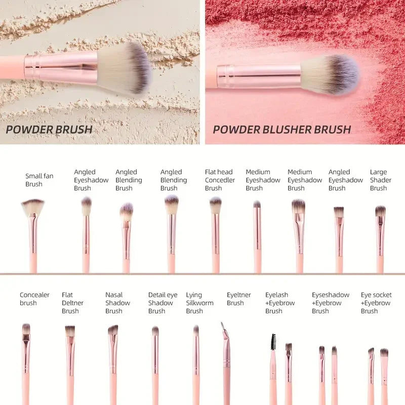 20/40 Pink Makeup kit Complete Makeup Brush Set, Big set includes Soft Brushes, Beauty Blender, Birthday Christmas New Year gift