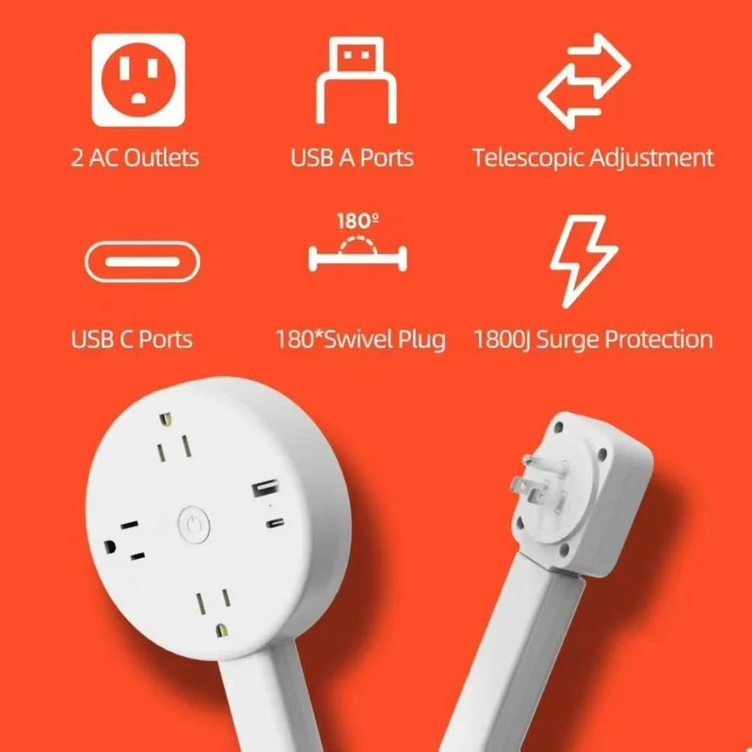 In stock  Electrical Outlet Extender Plug Wall Outlet Extender Extendable Wall Socket Rotatable  Portable Power Socket