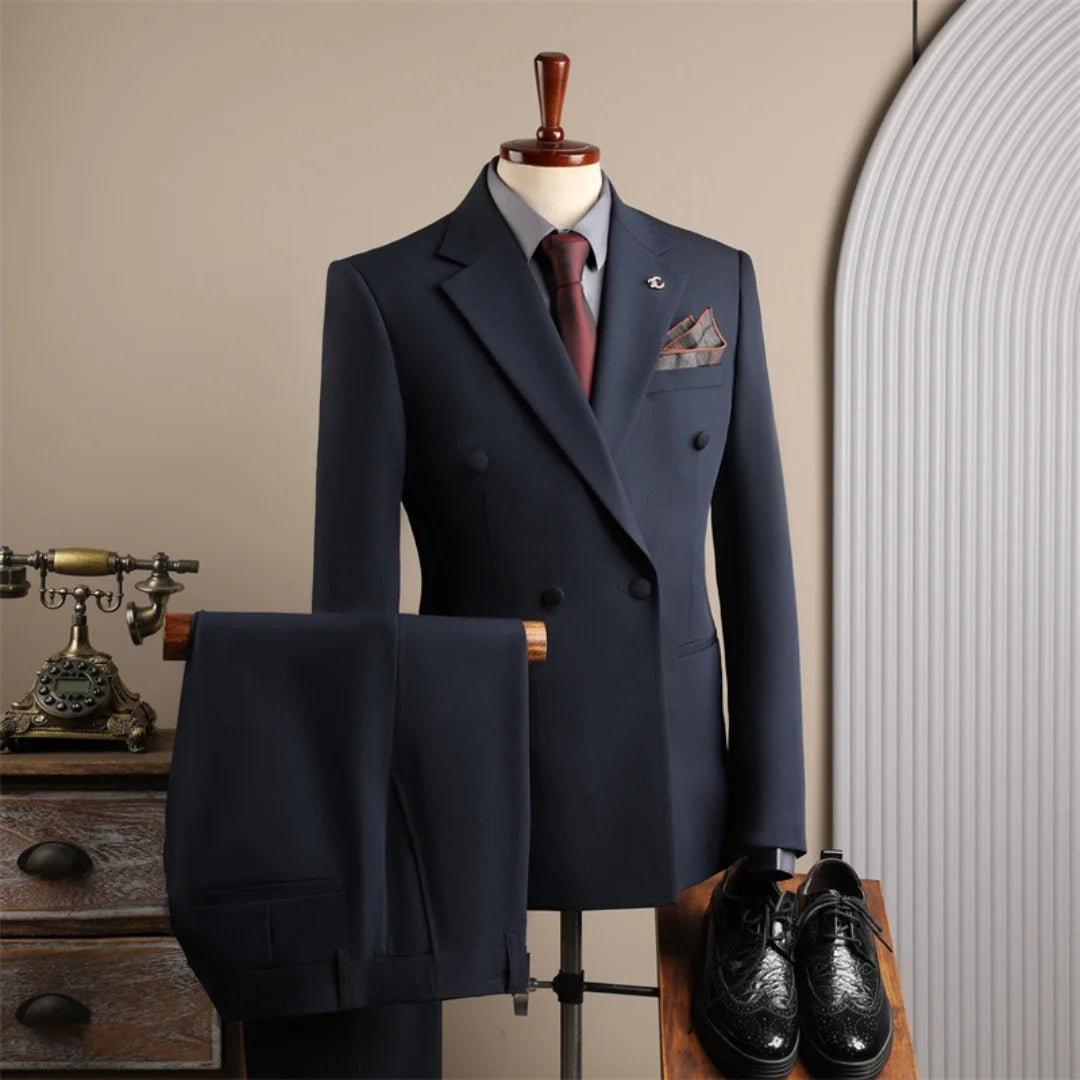 Men's Suits Complete Men's Suits 3‑Piece Outfit Set Elegant Wrinkle‑Resistant Well‑Tailored For Wedding Business Meetings