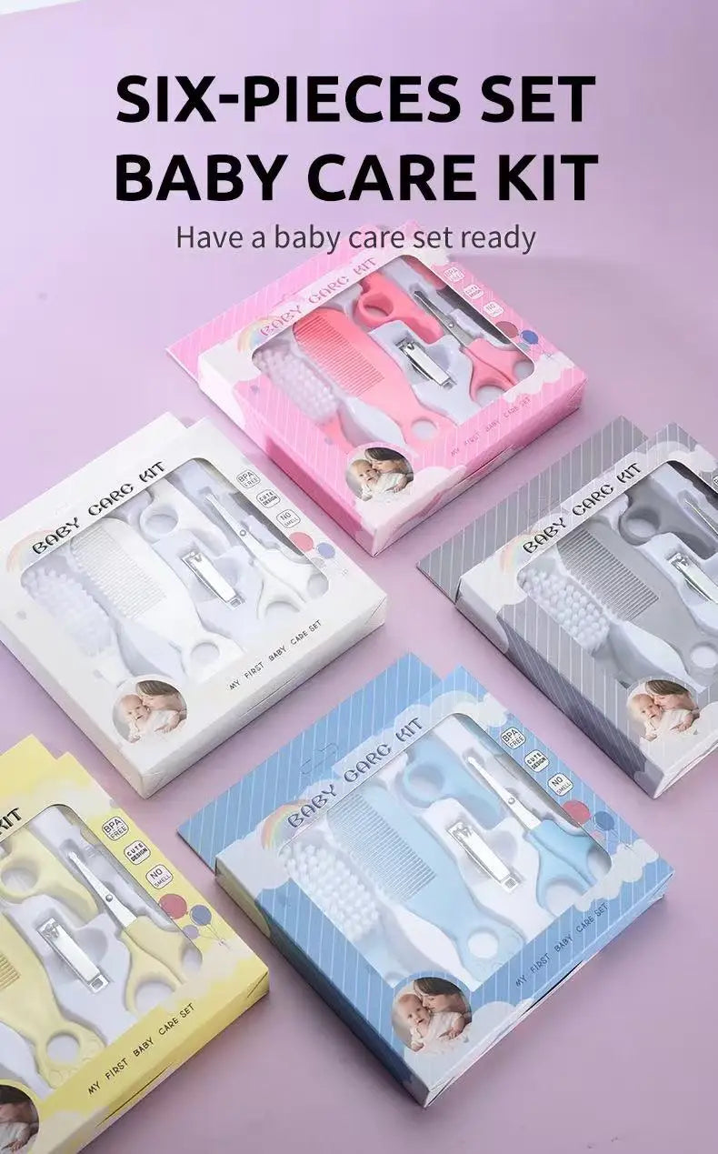 Baby-Pflegeset, BPA-frei, niedliches Design, Kamm, Bürste, Nagelknipser und Schere, sichere Pflegeutensilien für Neugeborene und Säuglinge
