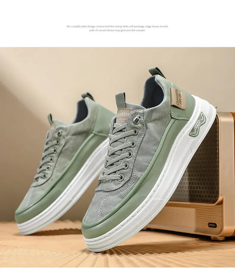 Classic Men Skate Sneakers Wear Resistant Outsole Light Soft Upper Daily Street Walking Casual Flat Footwear For Young AdultMale