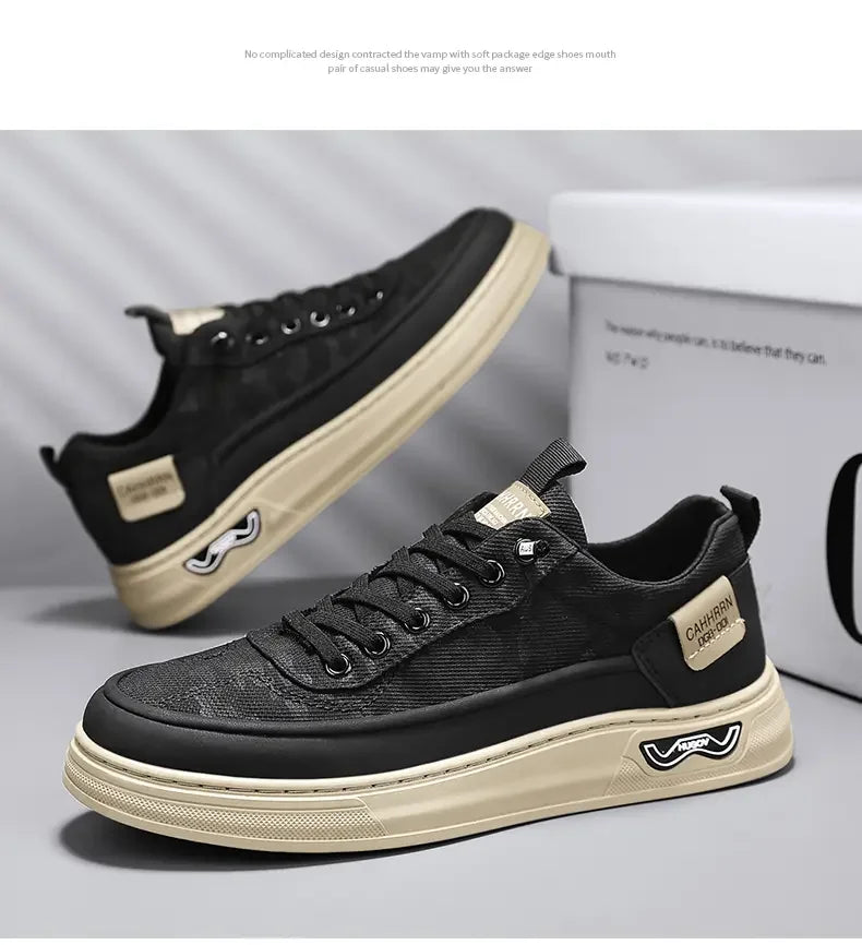 Classic Men Skate Sneakers Wear Resistant Outsole Light Soft Upper Daily Street Walking Casual Flat Footwear For Young AdultMale
