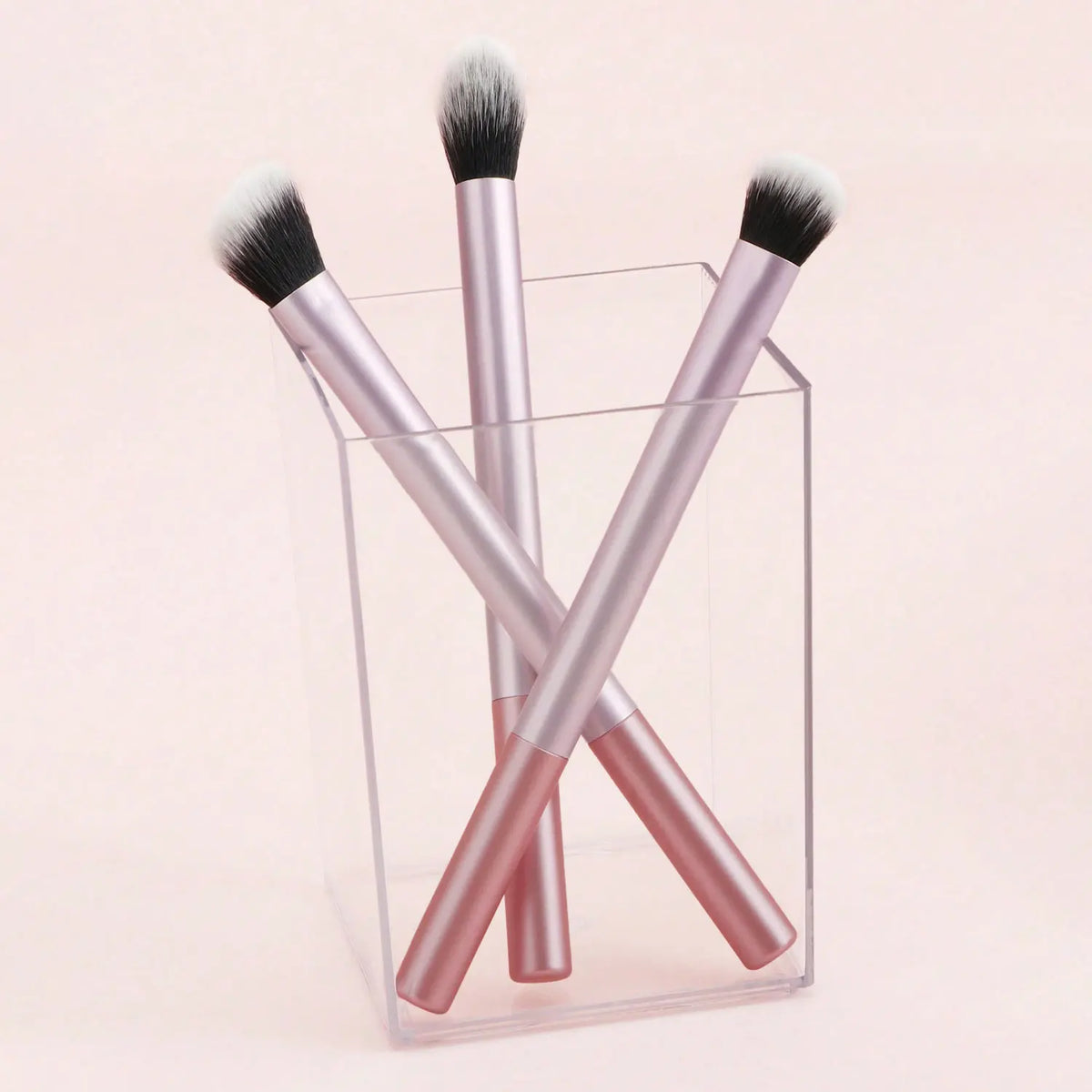 3pcs Makeup Brush Set Including Highlight Brush, Eyeshadow Brush & Concealer Brush, Tools In Gift Box