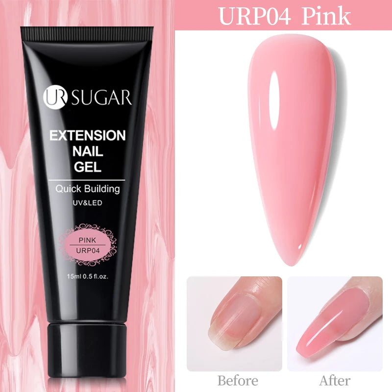 UR SUGAR 15ml Nail Extension Gel Set Acrylic Quick Building Hard Gel For Finger Prolong Form Tips Manicure Extension Tool Kits
