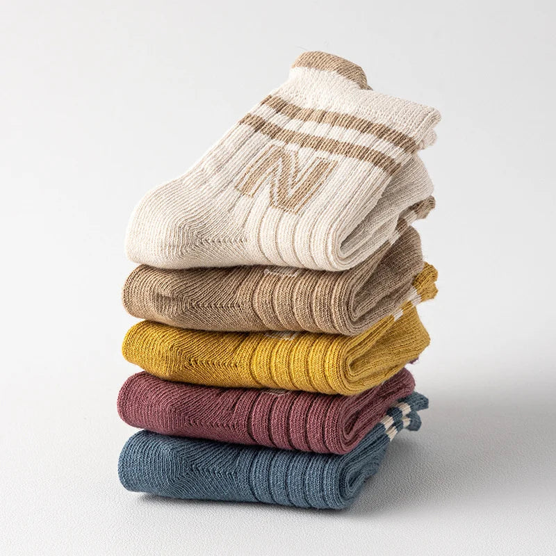 3Pairs/lot Children's Socks For Boys Girls Cotton Letter Kids Socks Casual Sport Girl Boy Toddler Baby Floor Short Sock Non-slip