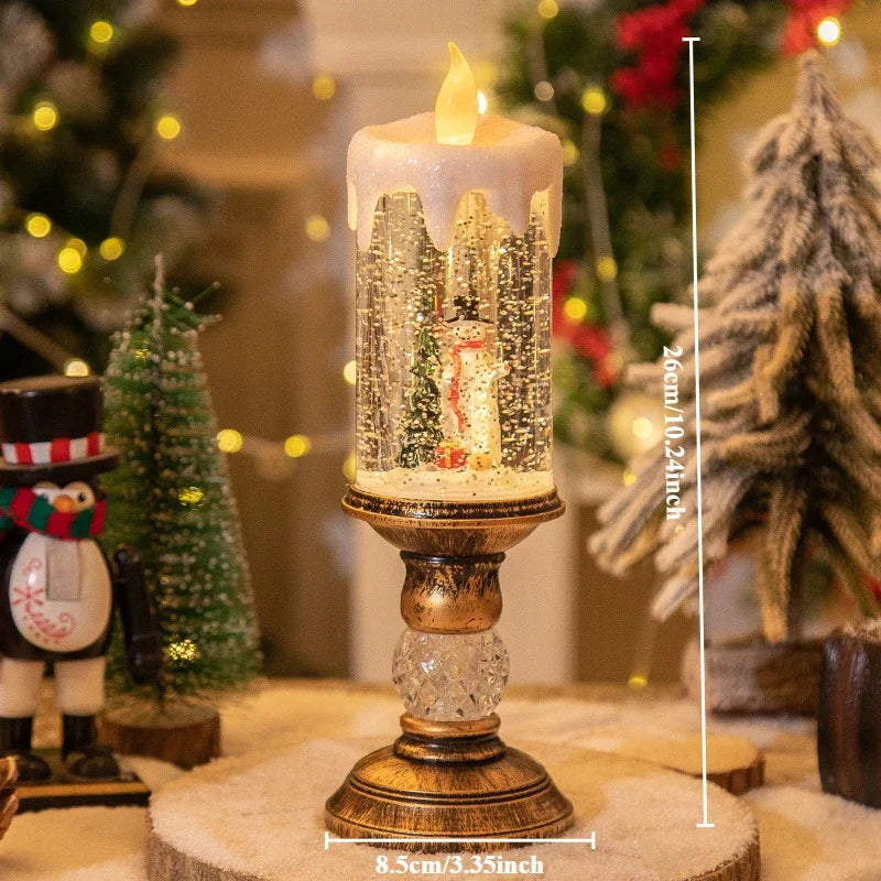 Dekorative Weihnachts-LED-Kerzen mit Schneeeffekt