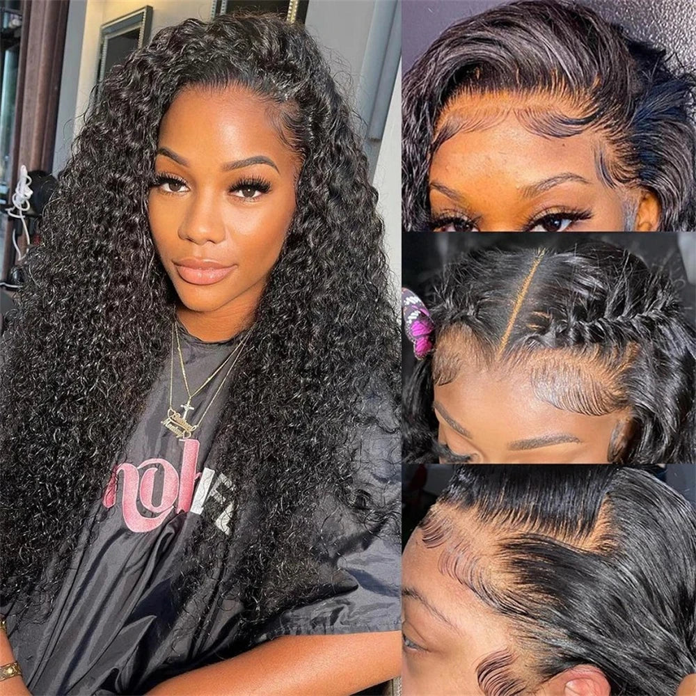 Deep Water Wave Bundles With Closure Frontal Unprocessed Raw 100% Human Hair Full And Thick 3 Bundles With 13x4 Lace Frontal