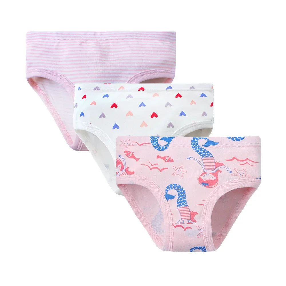 Baby Girls Panties 3pcs Per Pack Cotton Student Kids Cute Underwear Teen Panties Young Puberty Girls Underpant
