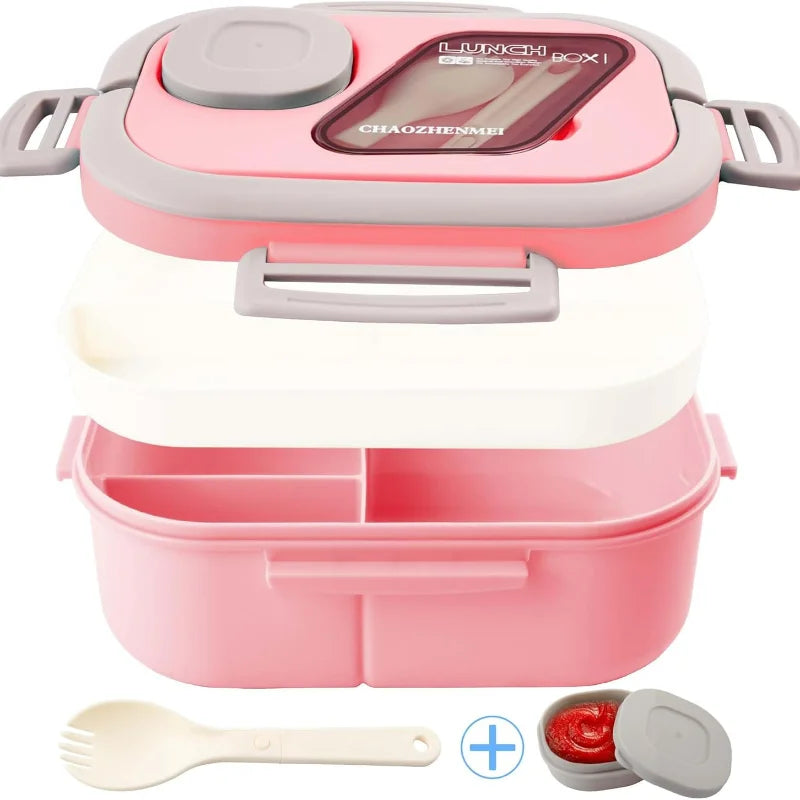 Spacious 40.5 Oz Bpa-Free Bento Lunch Box For Adults - Leakproof, Microwave & Dishwasher Safe With 4 Compartments