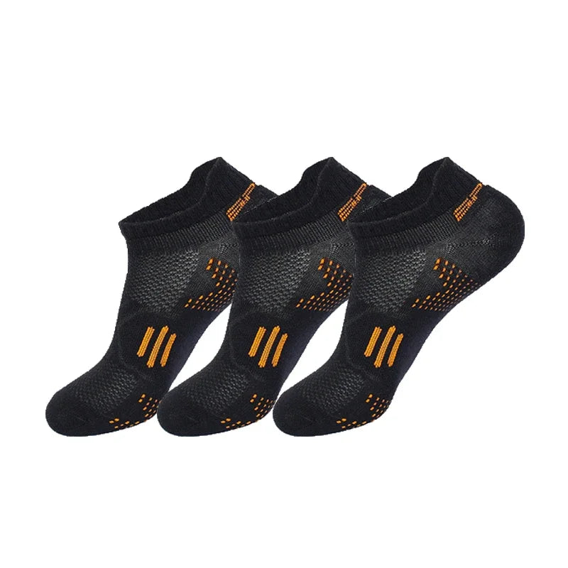 3Pairs/Lot Running Socks Men Woman Basketball Breathable Anti Slip Sport Fitness Cycling Walking Cotton Athletic No Sweat Sock