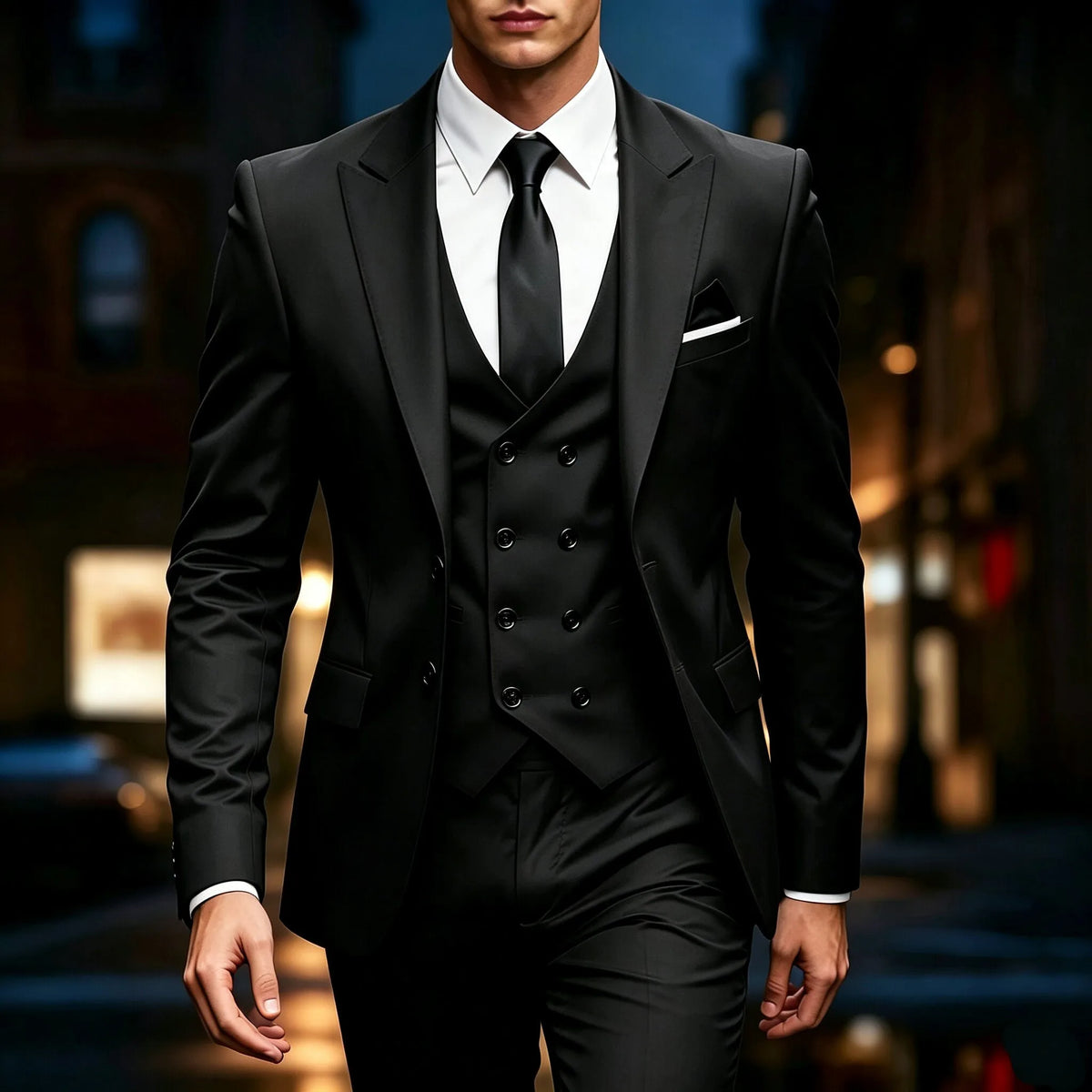 Men's 3‑Piece Suit | Wedding Business Formal Blazer & Trousers for Prom, Banquet & Official Occasions
