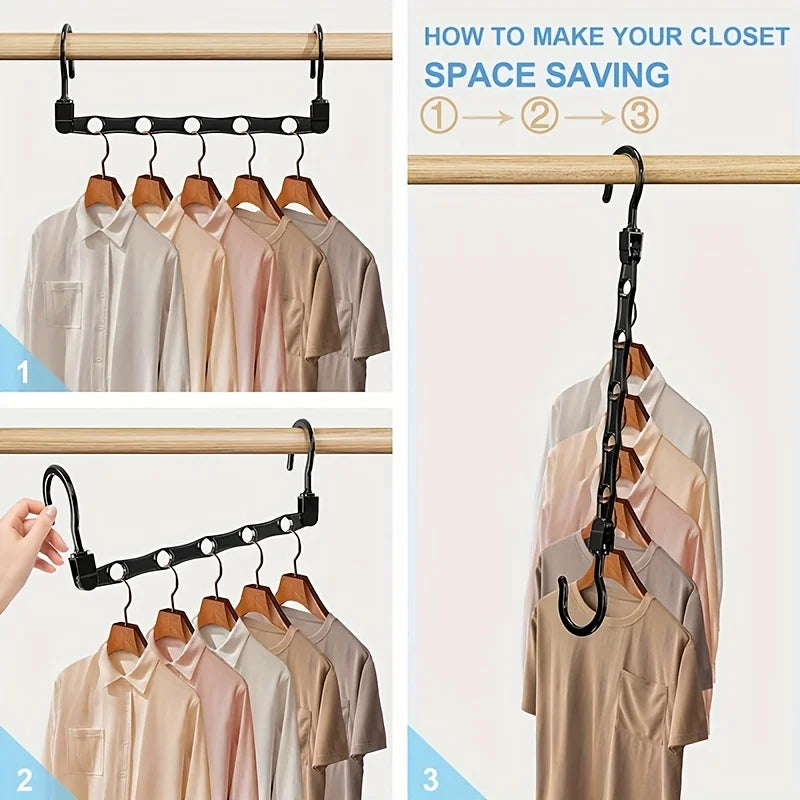 5/10/20pcs Magic Hangers Space Saving Hanger Closet Space Saver Hanger Organizer Multi Hangers Sturdy Plastic Clothes Storage