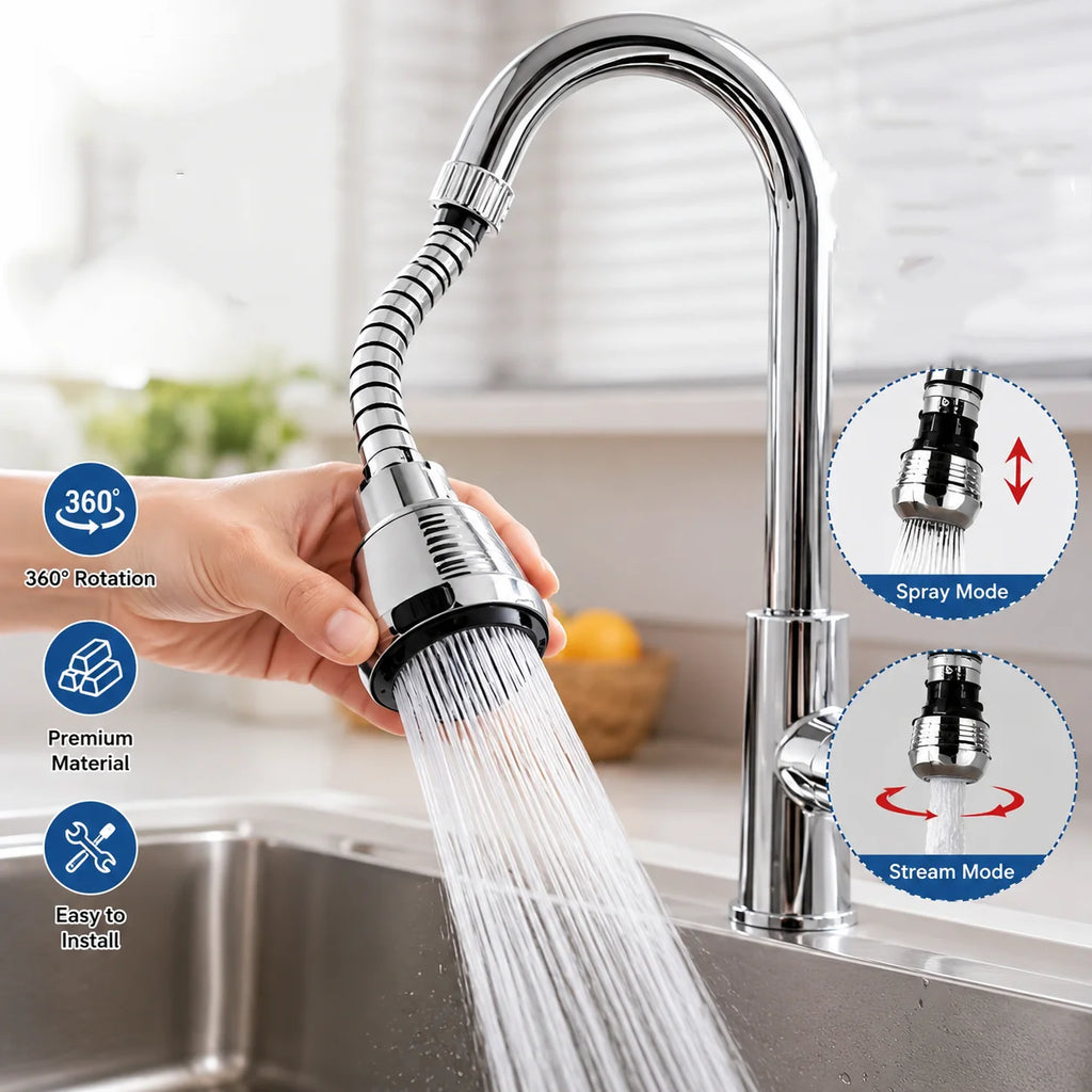 Edelstahl-Wasserhahn-Verlängerung mit Sparfunktion