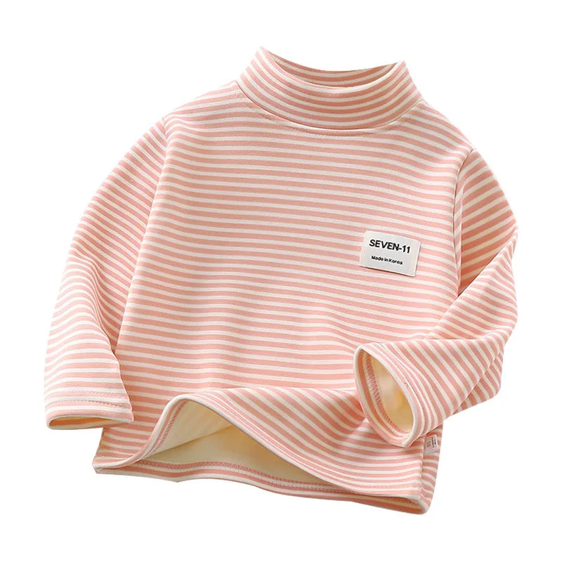 Kids Long-Sleeve T-Shirt Kids Spring Autumn Boys Girls Autumn Outfit T-Shirt Round Neck Basic Top Striped Long-Sleeve T-Shirt