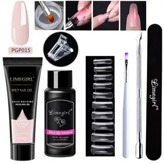 LIMEGIRL  Poly Nail Gel Set Manicure Set Gel Cuticle Pusher Finger Extend Mold Nail Kit All For Quick Extension Manicure Set