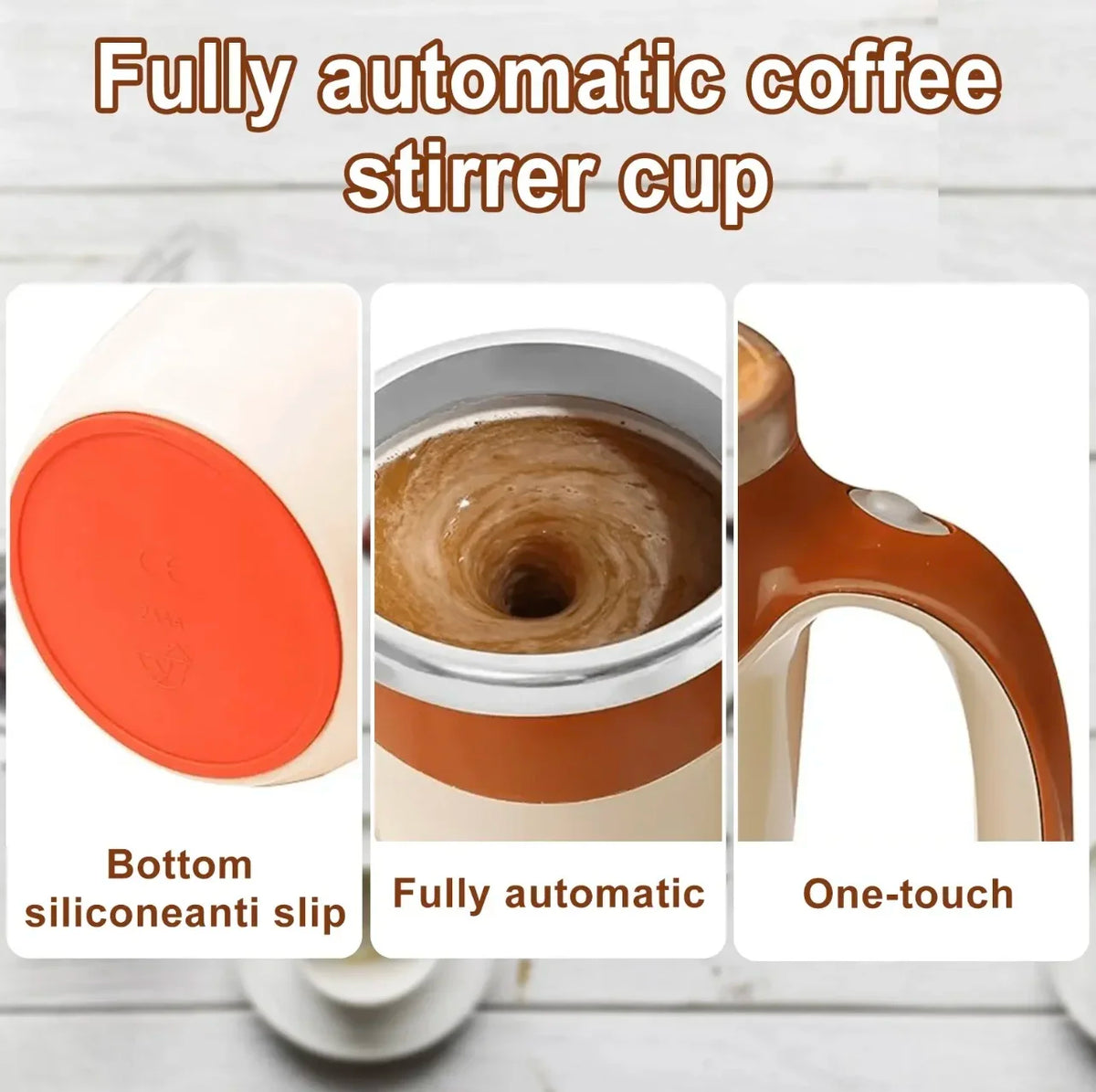 Automatic Stirring Cup Mug Rechargeable Portable Coffee Electric Stirring Stainless Steel Rotating Magnetic Home Drinking Tools