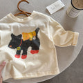 Children Cartoon Print T-Shirt Tops For Boys And Girls Clothing 2025 New Baby Kids Long-sleeve Cotton Bottoming Shirt
