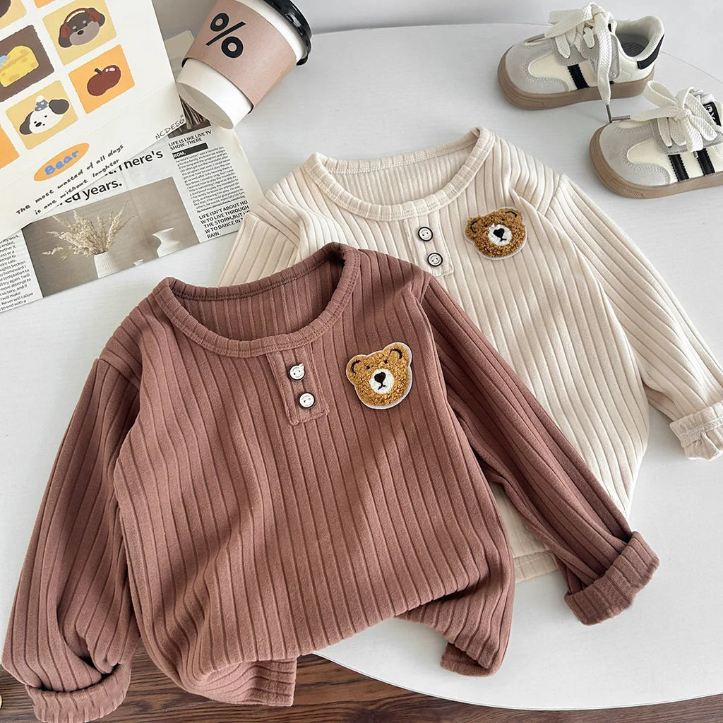 Kids T-shirt Autumn Tops For Boys Long Sleeve Children Undershirts Toddler Bottom Girls T-shirts