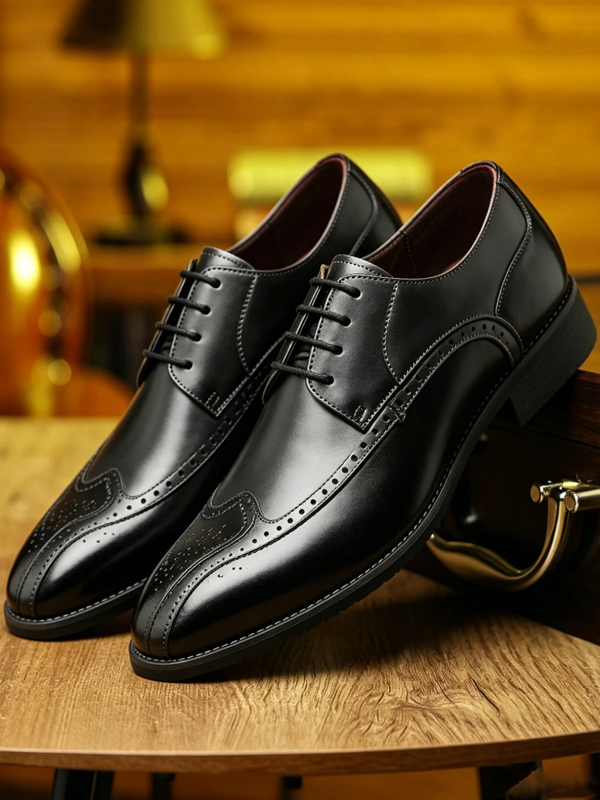 Classic Formal Oxford Shoes Handcrafted Men Dress Shoes Real Calfskin Leather Business Office Footwear