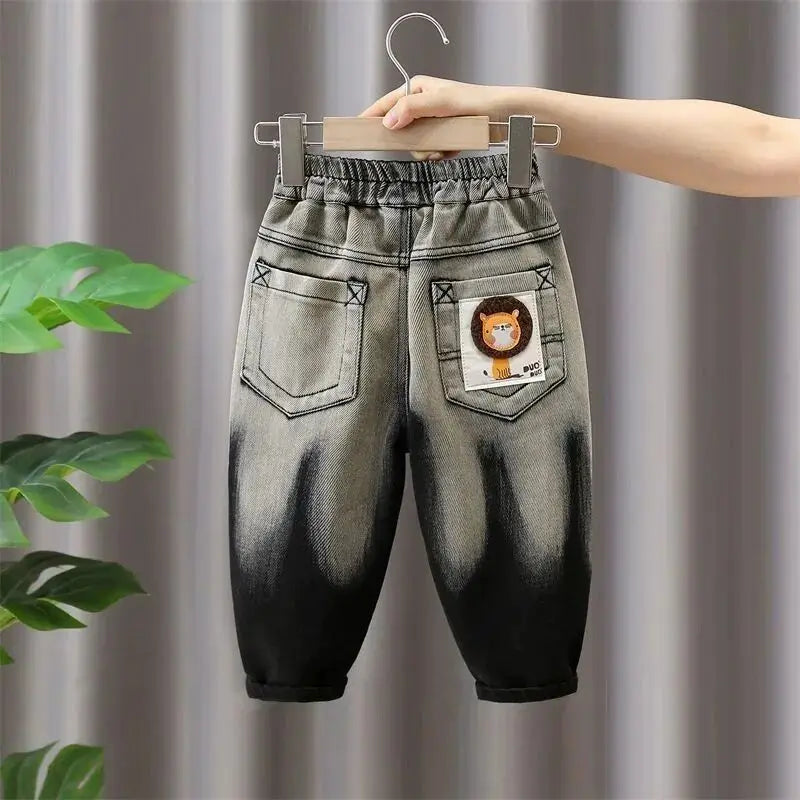 Baby Boy Jeans Spring and Autumn Children's Rascal Handsome Casual Pants Kids Trousers