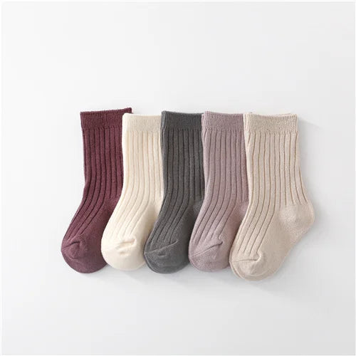 0-5Years 5Pairs/lot Baby Girls Boys Socks Cotton Soft Children's Socks Korean Style Socks For Girls Boys Spring Autumn Winter