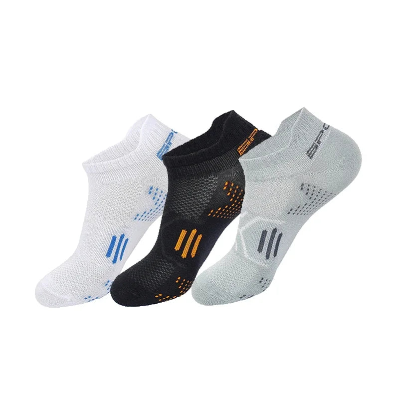 3Pairs/Lot Running Socks Men Woman Basketball Breathable Anti Slip Sport Fitness Cycling Walking Cotton Athletic No Sweat Sock