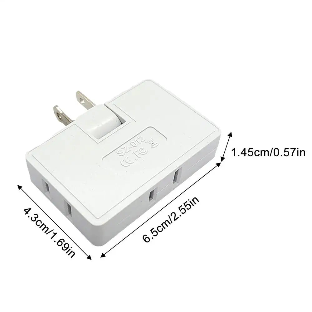 3 Way Flat Wall Outlet Extender Portable 180-Degree Rotating Wall Outlet Extender Electrical Adapters Plug Adapter Fire