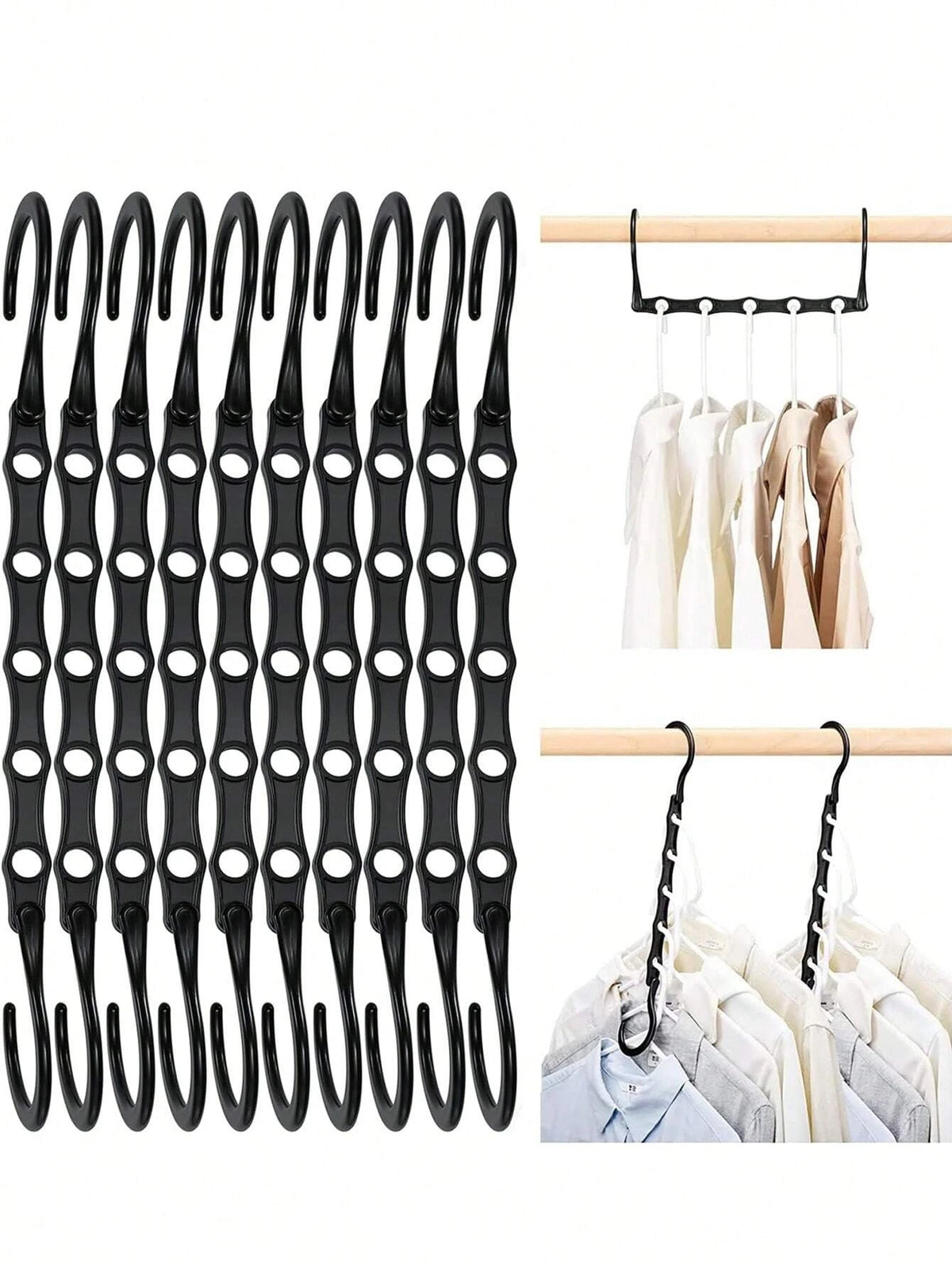 5/10/20pcs Magic Hangers Space Saving Hanger Closet Space Saver Hanger Organizer Multi Hangers Sturdy Plastic Clothes Storage