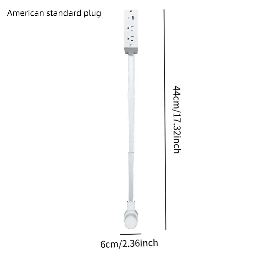 Rotates 180° Electrical Outlet Extender Adjustable Length White Power Socket Expander Punch-free Power Outlets Extender