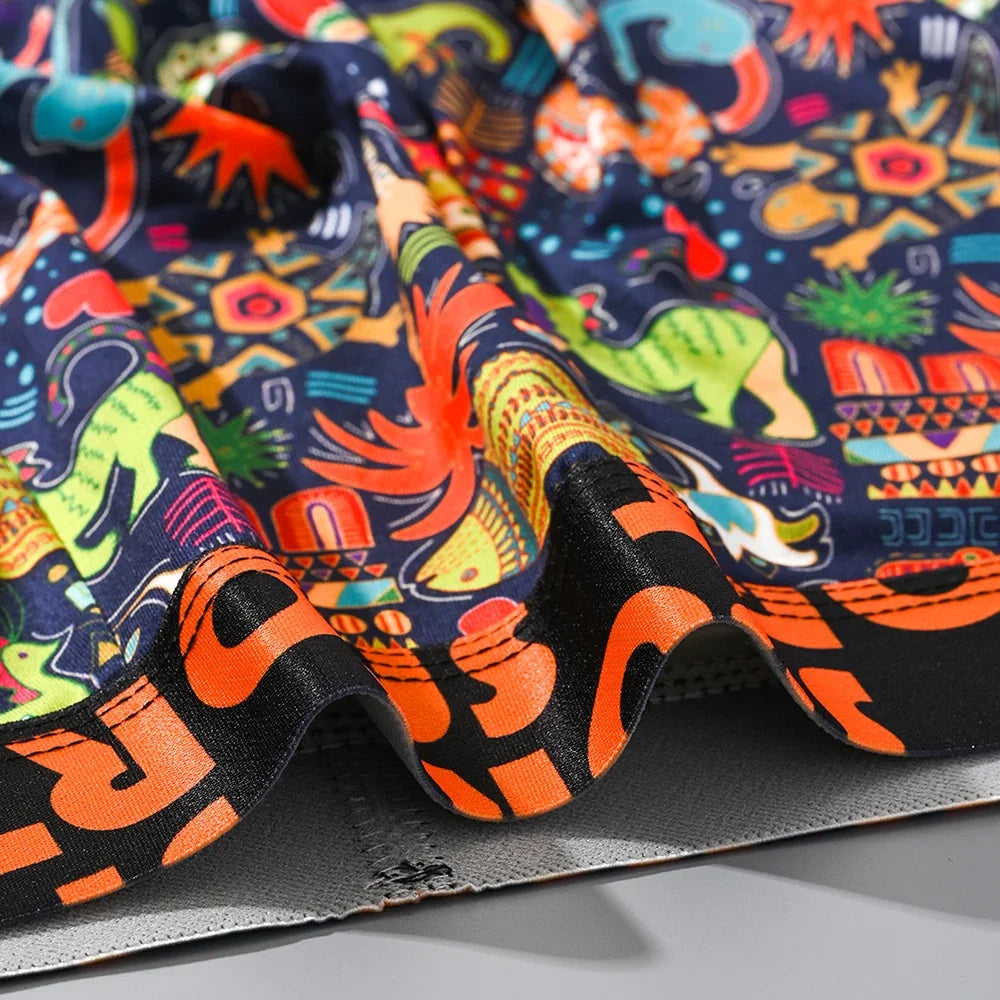 3Pcs Men's Random Graffiti Cartoon Printed Boxer Shorts Casual Sports Breathable Underwear Men's Comfortable Underwear