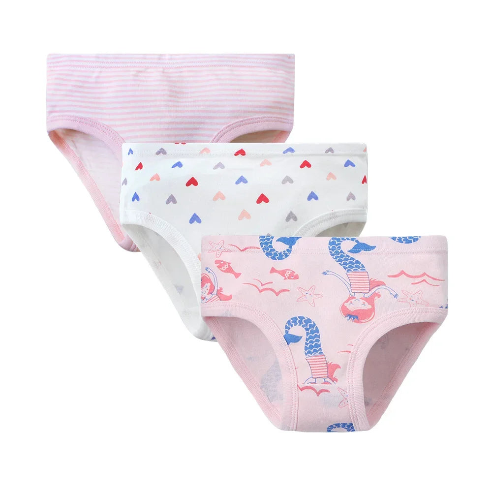 Baby Girls Panties 3pcs Per Pack Cotton Student Kids Cute Underwear Teen Panties Young Puberty Girls Underpant