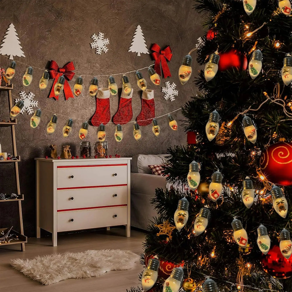 Christmas Tree Solar String Light 5m 20 Bulbs Outdoor Waterproof Fairy Lights for Porch Balcony Garden Decor Solar Fence Light