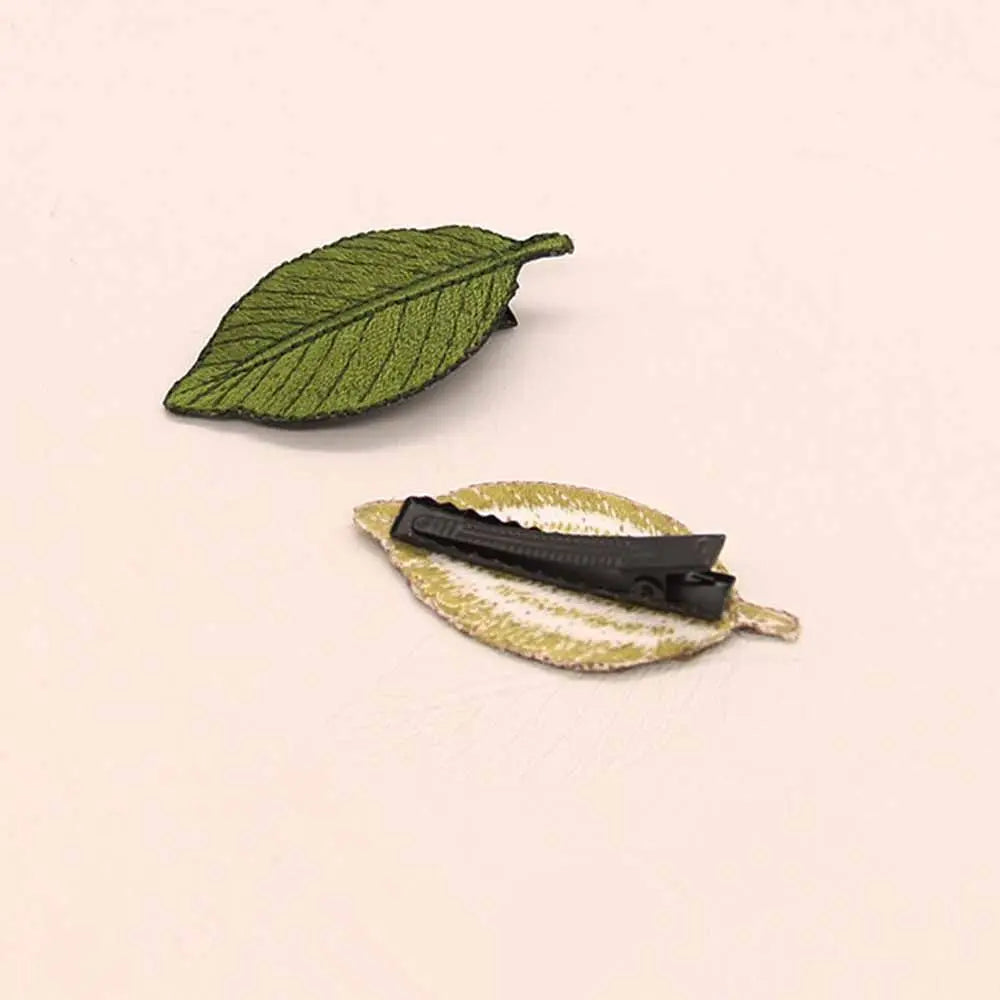 Cute Hair Accessories Girls Hair Holder Gift  Side Clip Knitted Barrette Women's Hairpin Leaf Hair Clip Korean Style