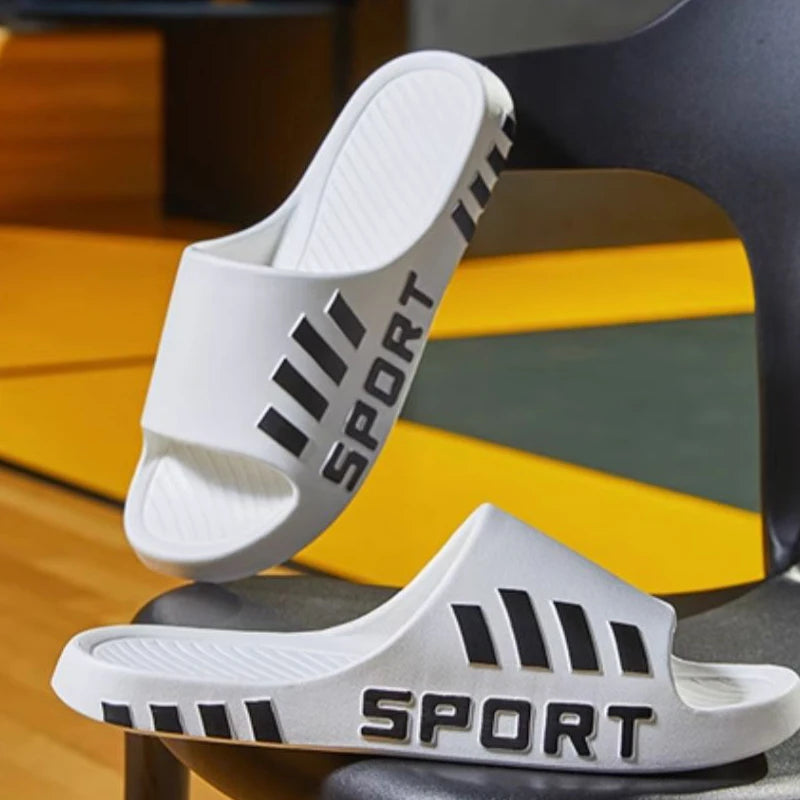 Summer Fashion Slippers For Men Indoor Outdoor Sandals Beach Flip Flop Thick Sole Male Slides Summer Non-Slip Men Shower Slipper