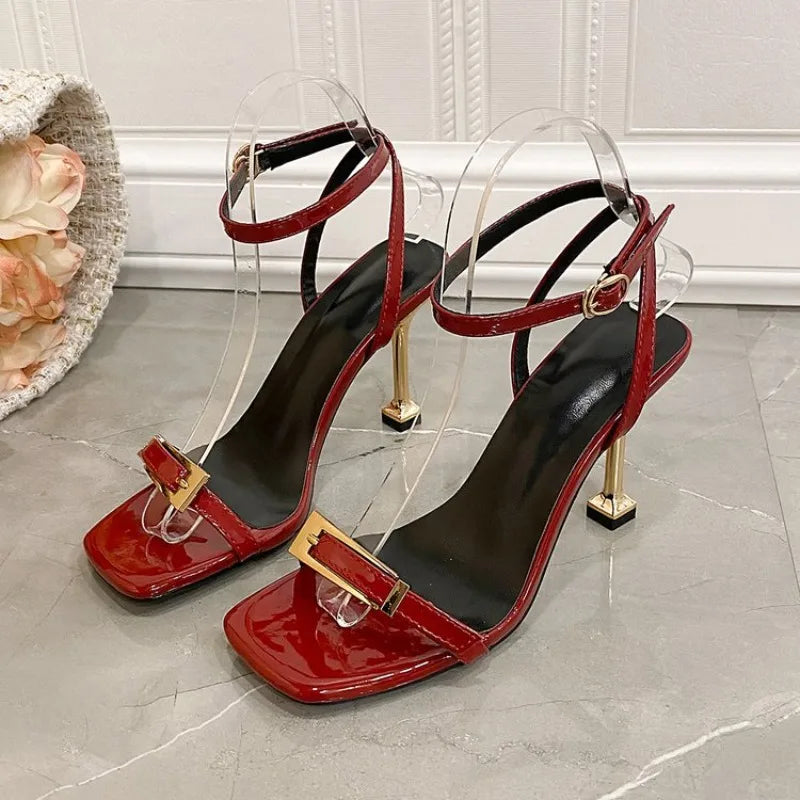 Women's High Heel Sandals Fashion Luxury Women Open Toe Sexy Party Shoes Women Ankle Buckles Dress Sandals Zapatillas De Mujer