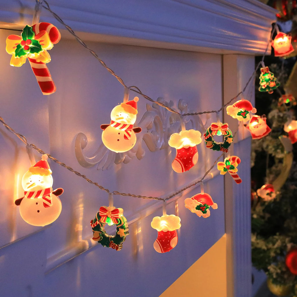 Weihnachtslichterkette mit festlichen Motiven