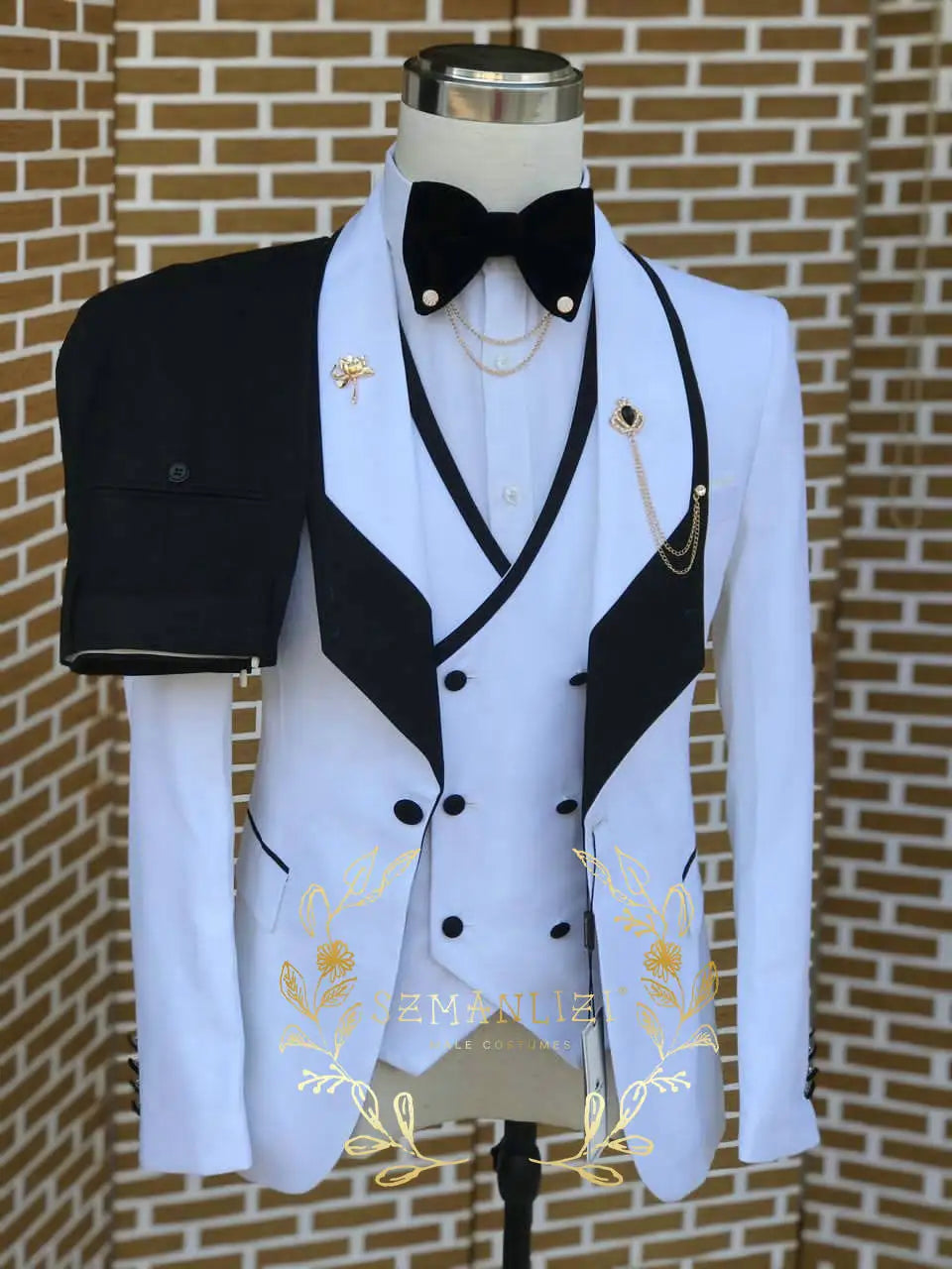 Fashion Style Wedding Men Suits Slim Fit Shawl Lapel Blazer Vest Pants 3 Piece Formal Business Groom Wear Tuxedos Costume Homme